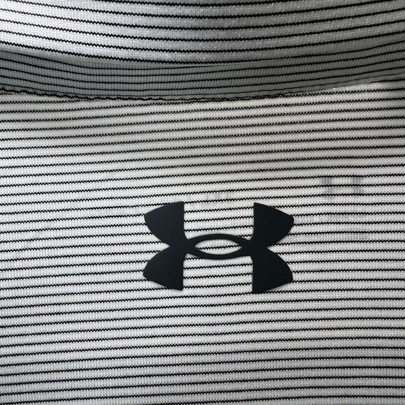 Tullymore Under Armour Golf Polo Shirt Mens Size 2XL XXL White Black Striped EUC - Picture 10 of 10